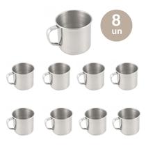 8un Caneca copo alumínio café chá 300ml xícara cozinha