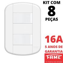 8un Interruptor Simples 2 Teclas 16A Com Placa Blanc Mais FAME