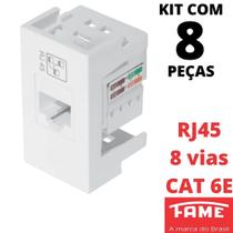 8un Módulo Tomada Rede RJ45 6E 8V Modulare Evidence Blanc Mais FAME