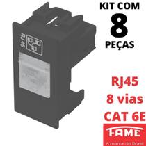 8un Módulo Tomada Rede RJ45 CAT 6E 8 Vias Habitat Black FAME