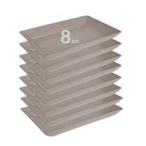 8un Petisqueira travessa Retangular 24cm servir Cinza Petra