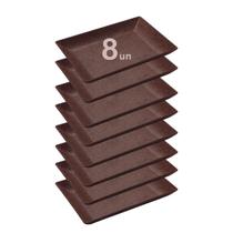 8un Petisqueira travessa Retangular 28cm Marrom Escuro 8un Petisqueira travessa Retangular 28cm Marrom Escuro