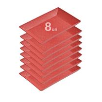8un Petisqueira travessa Retangular 28cm Vermelho