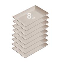 8un Petisqueira travessa Retangular servir 24cm Bege 8un Petisqueira travessa Retangular servir 24cm Bege