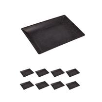 8un Petisqueira travessa Retangular Servir 24cm Preto 8un Petisqueira travessa Retangular Servir 24cm Preto