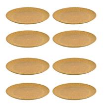 8UN Prato Lanche Sobremesa Redondo Resistente 20cm Marrom Cl 8UN Prato Lanche Sobremesa Redondo Resistente 20cm Marrom Cl
