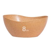 8un Tigela saladeira bowl oval 1,9lt marrom claro 8un Tigela saladeira bowl oval 1,9lt marrom claro
