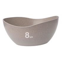 8un Tigela saladeira bowl oval 1,9lt servir cinza petra