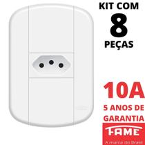 8un Tomada Padrão 2P+T 10A Com Placa Blanc Mais FAME