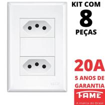 8un Tomada Padrão Dupla 2P+T 20A Com Placa Evidence FAME