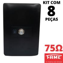 8un Tomada Para Antena De Tv Para Cabo Coaxial Com Placa Habitat Black FAME