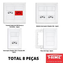 8un Tomadas e Interruptores 4x2 4x4 Com Placa Evidence FAME
