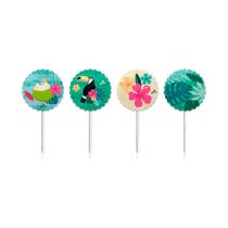 8Un Toppers p/ Doces Decorativos Festa Tropical Junco