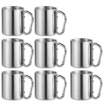 8x Caneca com Mosquetão Inox 220ml Sortido - Ke Home 8x Caneca com Mosquetão Inox 220ml Sortido - Ke Home