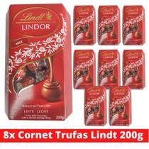 8x Cornet Trufas Chocolate Lindt Lindor Ao Leite 200g