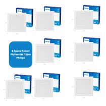 8x Painel Plafon Spot Embutir 6W Philips Redondo 6500K Frio