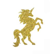 9 Apliques Lembrancinha Unicórnio EVA Dourado Glitter 7 cm Vivarte - Inspire sua Festa Loja