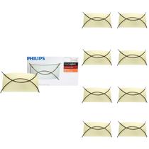 9 Arandela Antique Sob Retangular Philips Bivolt E27 Bronze