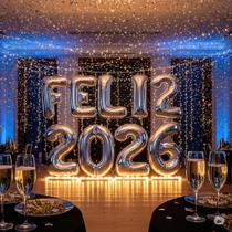 9 Balão Metalizado FELIZ 2026 De 40cm Prata Decoração Festa Reveillon 9 Balão Metalizado FELIZ 2026 De 40cm Prata Decoração Festa Reveillon