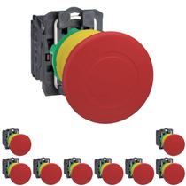 9 Botão Comando 22mm Com Trava Puxa Vermelho - Schneider