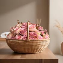 9 Buques De Rosas Artificiais Luxo Flores Com Folhagem Para Arranjos Finos E Sofisticados - DE1125