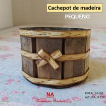 9 cachepot de madeira redondo pequeno - violeta 14 x 9 cm
