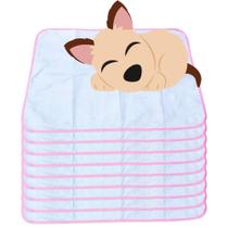 9 Caminhas para Cães e Gatos Dobrável 200 Lavagens 70x50 Branco com Borda Rosa Antipulgas Quality