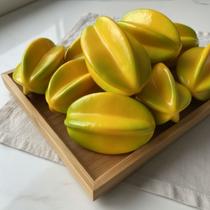 9 Carambolas Fruta Permanente Com Aspecto Natural Para Cenários Tropicais, Decoração De Mesa E Enfeites Gourmet - DE2625