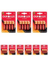 9 Cartelas Com 4 Pilhas Alcalina Pequena AA 1.5V Ourolux