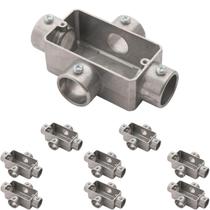 9 Condulete Tipo X 1/2 Polegada Em Alumínio Sem Rosca Sieg Prateado 52053 9 Condulete Tipo X 1/2 Polegada Em Alumínio Sem Rosca Sieg Prateado 52053