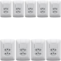 9 Conjunto Interruptor Simples 6A + 2 Tomadas 2P+T 10A Aria