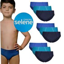 9 Cuecas Slip Infantil Algodão Selene Ref 11950