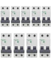 9 Disjuntores Schneider 2p 125a 4.5ka Easy9 230v 9 Disjuntores Schneider 2p 125a 4.5ka Easy9 230v