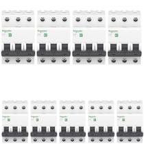 9 Disjuntores Schneider 63A 3P Curva C Automático 415V 9 Disjuntores Schneider 63A 3P Curva C Automático 415V
