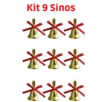 9 Enfeite Mini Sino Decoração Pendente Árvore De Natal