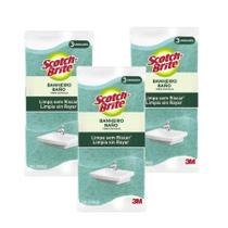 9 Esponjas Scotch-Brite 3M De Banheiro Não Risca Verde Claro