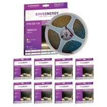 9 Fitas Led Luz Quente 2700k 12w 5m 1800lm 12v Save Energy