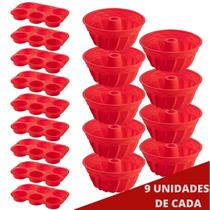 9 Jogo Formas Silicone Espiral 23,5cm e 6 Cupcake Sortida 9 Jogo Formas Silicone Espiral 23,5cm e 6 Cupcake Sortida