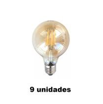 9 Lampada Filamento Vintage Led 2200k Ambar G80 4w E27 Ali30