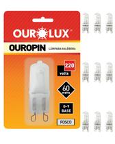 9 Lâmpada Halógena Ouropin Fosca Ourolux G9 60w 220v 2800K