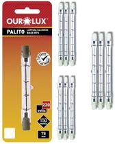 9 Lâmpada Halógena Palito Ourolux 150w 220v Luz Amarela