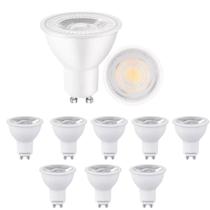 9 Lâmpada Led Dicroica Bivolt Gu10 7w Mr16 Branco Quente 24