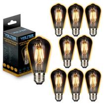 9 Lâmpadas Filamento Led Retrô Vintage St64 Fumê 4w Volter 9 Lâmpadas Filamento Led Retrô Vintage St64 Fumê 4w Volter