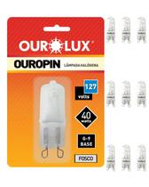 9 Lâmpadas Halógena Bipino G9 40w 127v Ourolux Luz Amarelada