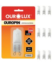 9 Lâmpadas Halógena Bipino G9 40w 220v Ourolux 2800k