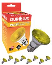 9 Lâmpadas Halógenas Decorativa Ourolux PAR20 50W 220V 30 Graus Base E27 Cor da Luz Amarela