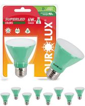 9 Lâmpadas LED Par20 Ourolux 6w Base E27 Cor da Luz Verde Bivolt