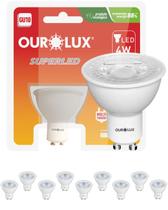 9 Lâmpadas Super LED 4w Bivolt GU10 Cor da Luz Branco Frio 6500K 38 Graus Ourolux