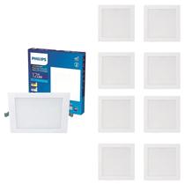 9 Luminária Plafon Led 12w Philips 6500k Bivolt 900lm Quad.