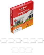 9 Luminária Plafon Led Embutir 18w 6500k Quadrada Ourolux 110v/220v